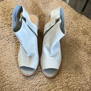 Powder Blue Chinese Laundry Calvin Peep Toe Heeled Ankle Booties